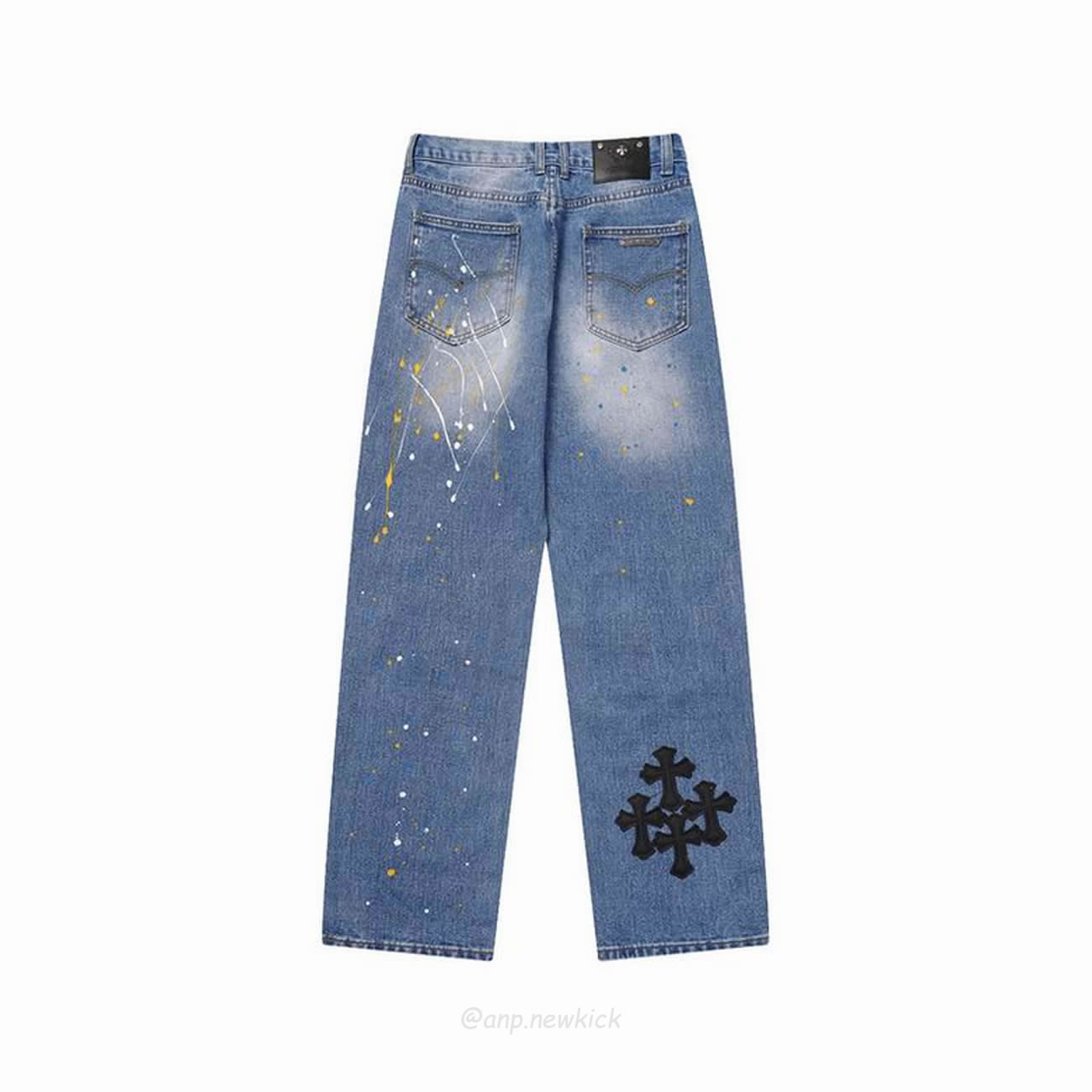 Chrome Hearts Blue Speckle Jeans Cross (9) - newkick.cc